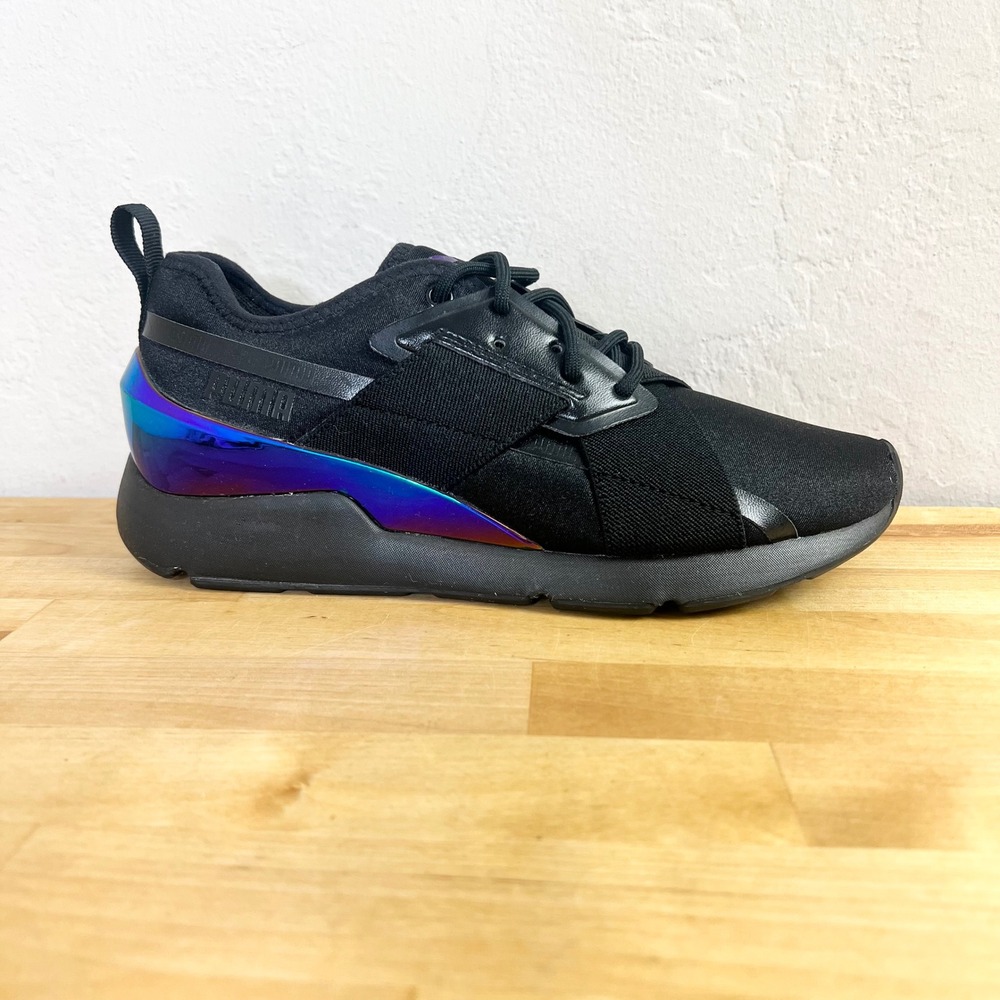 Puma Sneaker‎ Muse X-2 Iridescent Womens Size 7 Black Low Top Athletic Shoes